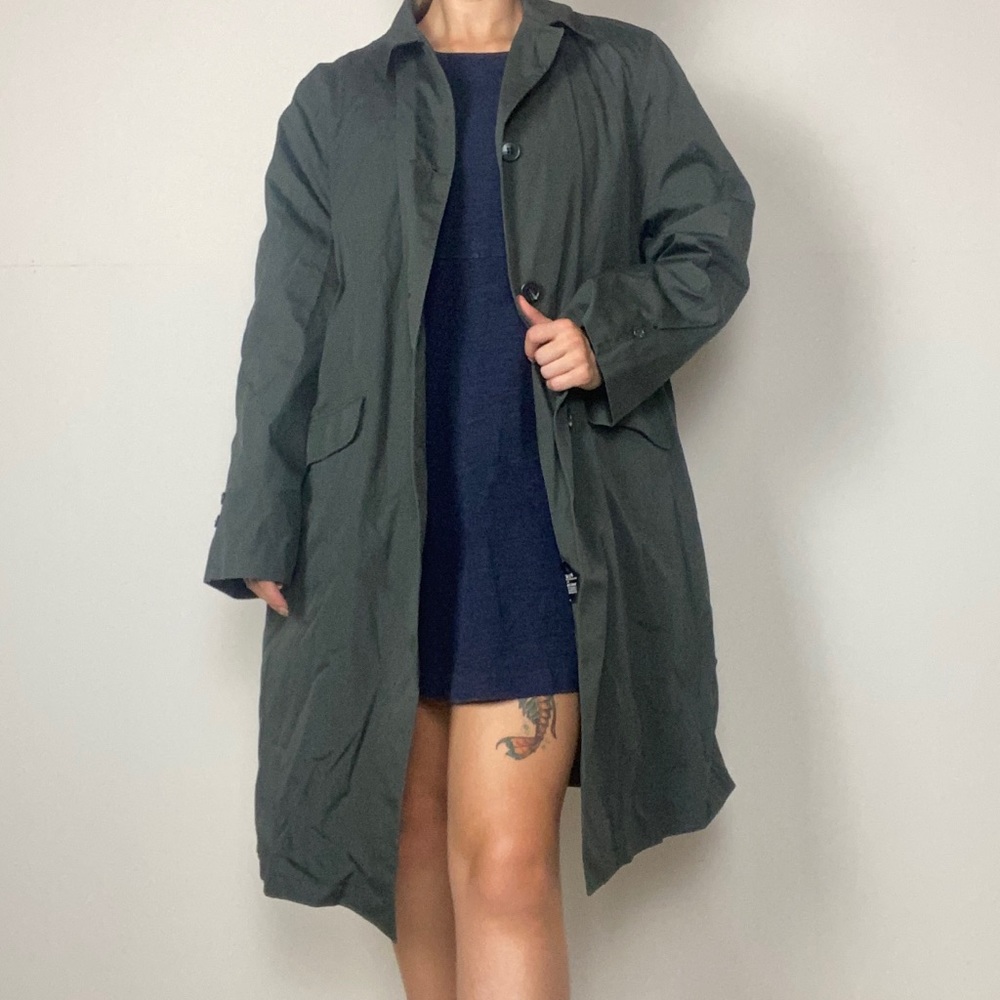 Vintage hunter green Trench coat|Rain jacket Unisex